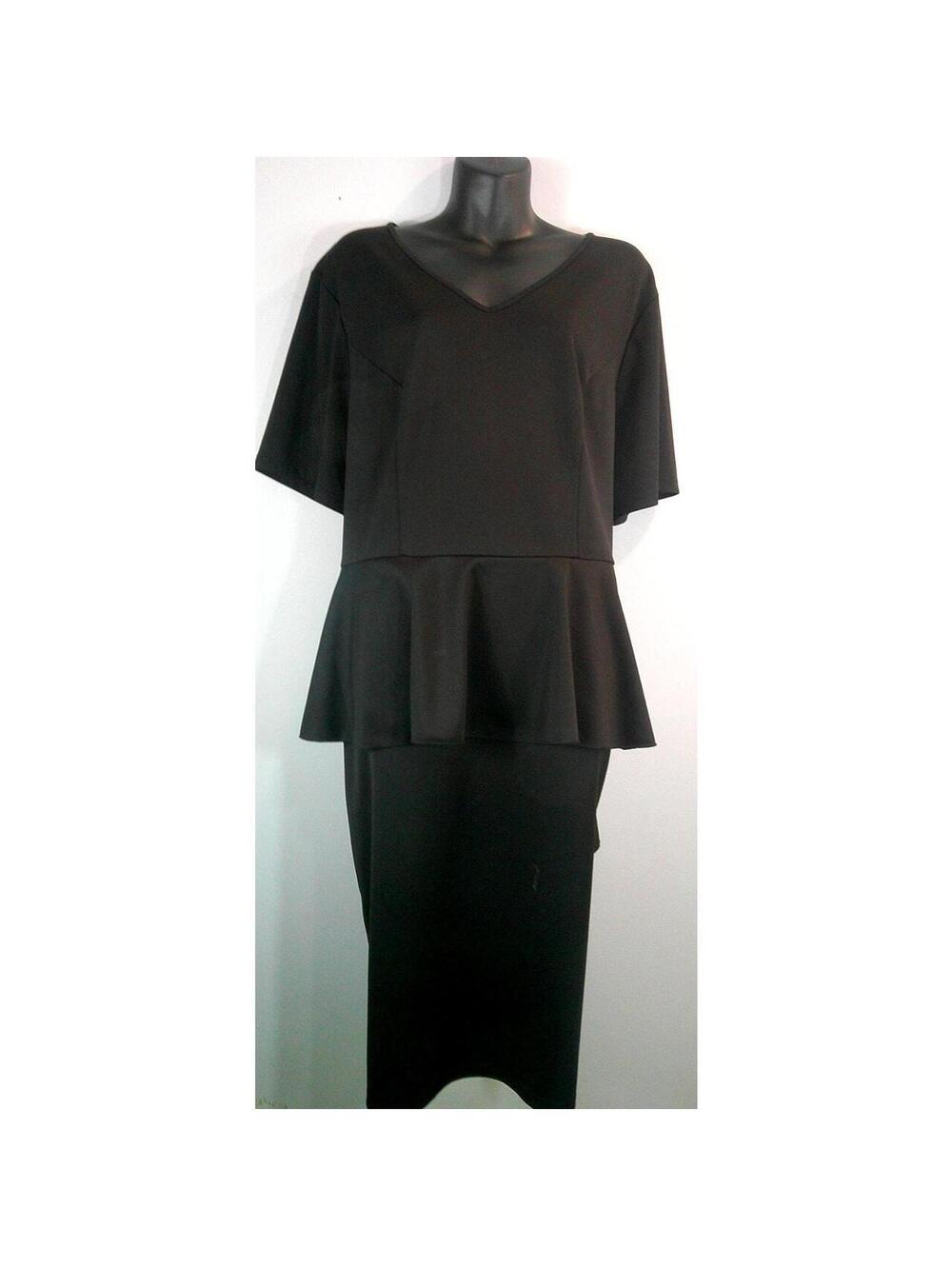 The Hanna Nikole Black Tiered A Line Layered Women's Dress in size 20W